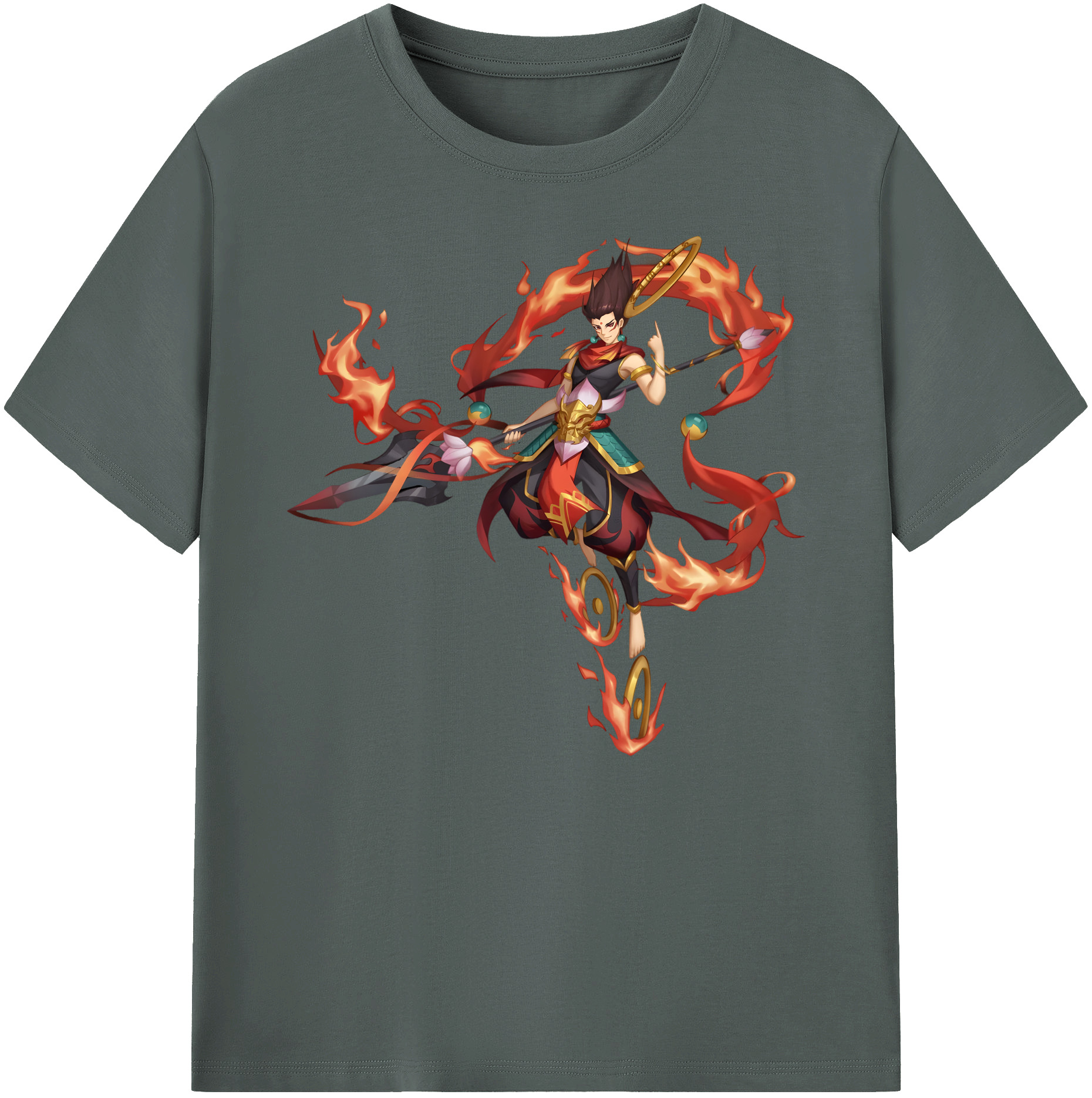 （画像用） Ne Zha 2 ナタ 魔童の大暴れ 綿100％ メンズ半袖Tシャツ｜肌触りやわらか＆通気性
